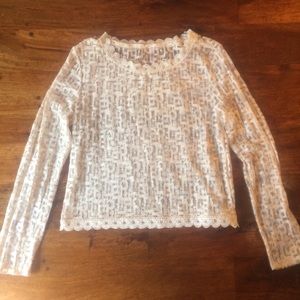 Lace top with scalloped trim